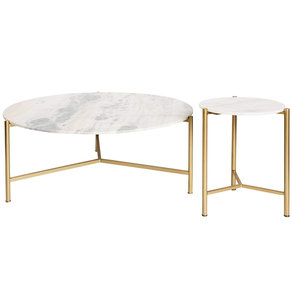 Guild Ascot Marble & Gold Side Table | Luxury Furniture Sydney