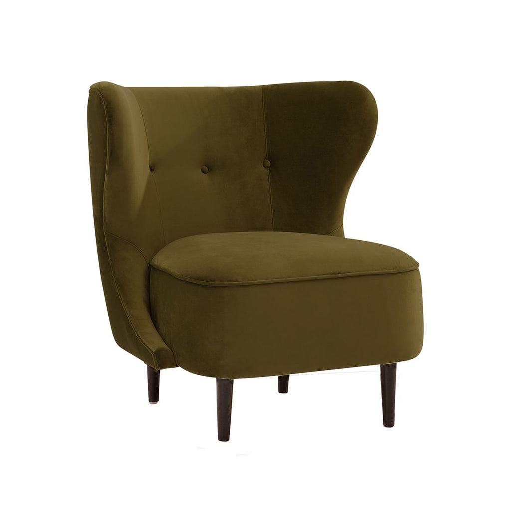 Isabella Green Olive Armchair | Luxury Velvet Armchair