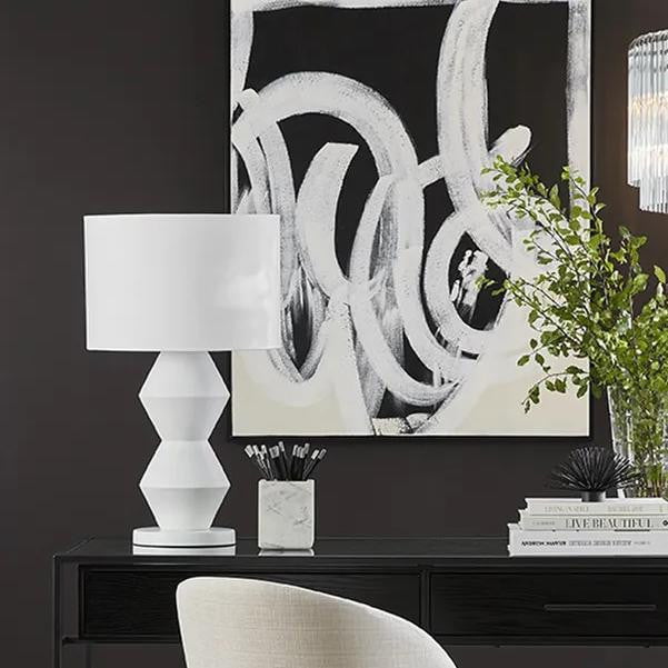 Abstract White Table Lamp