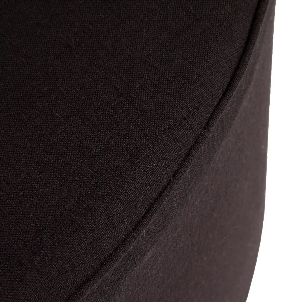 Ansell Round Ottoman - Black Linen
