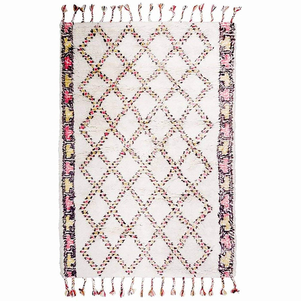 Moroccan Rug - Made by Hand in Blush