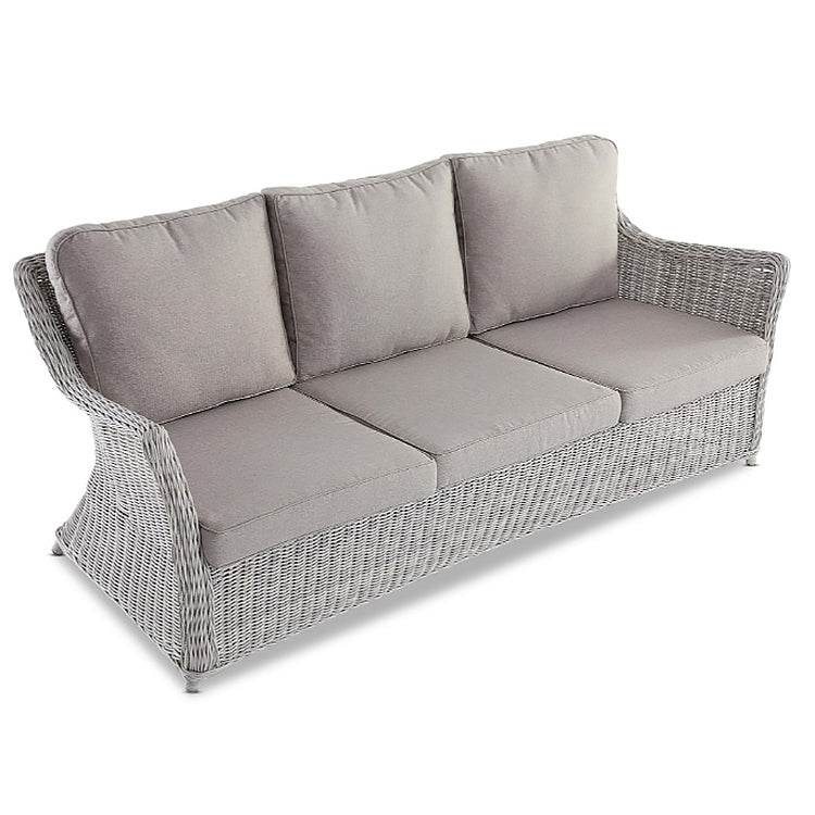 Amalfi 3-Seater Outdoor Rattan Sofa - White Grey