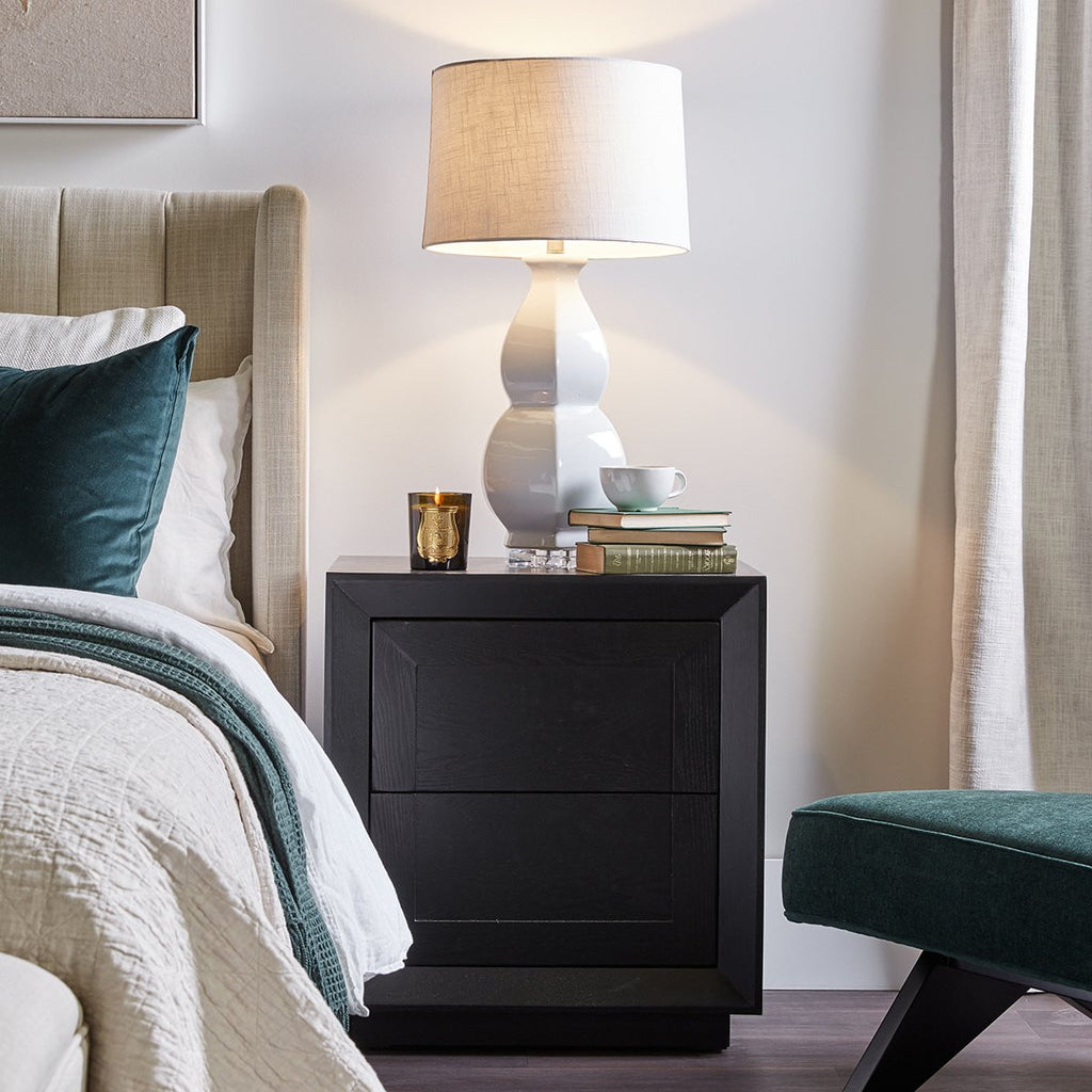 Brighton Tall Bedside Table Black | Luxury Furniture Sydney