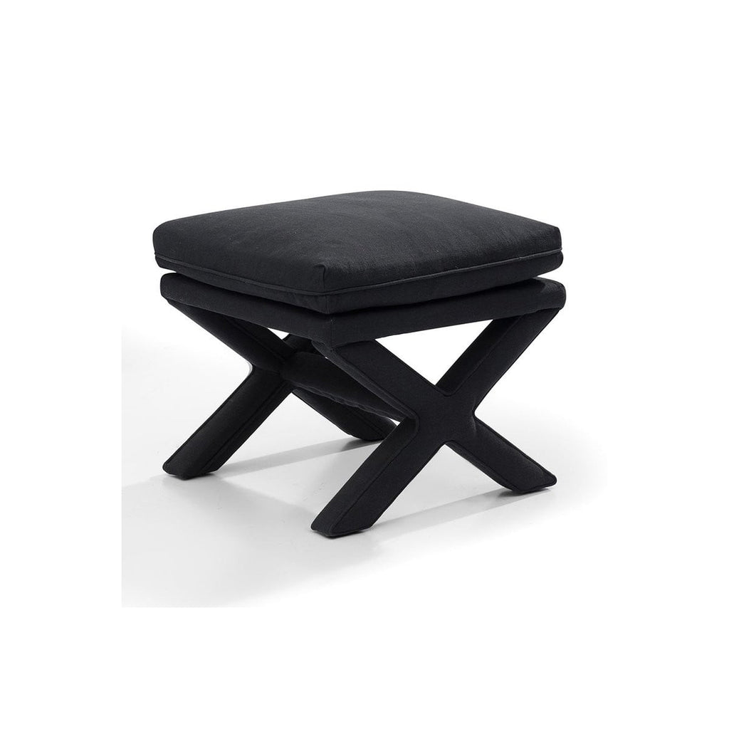 Candace Dressing Table Stool - Black Linen
