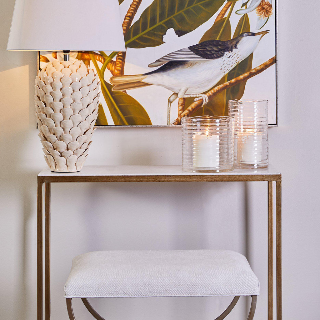 Chloe Gold Console Table Small | White Top Console Table