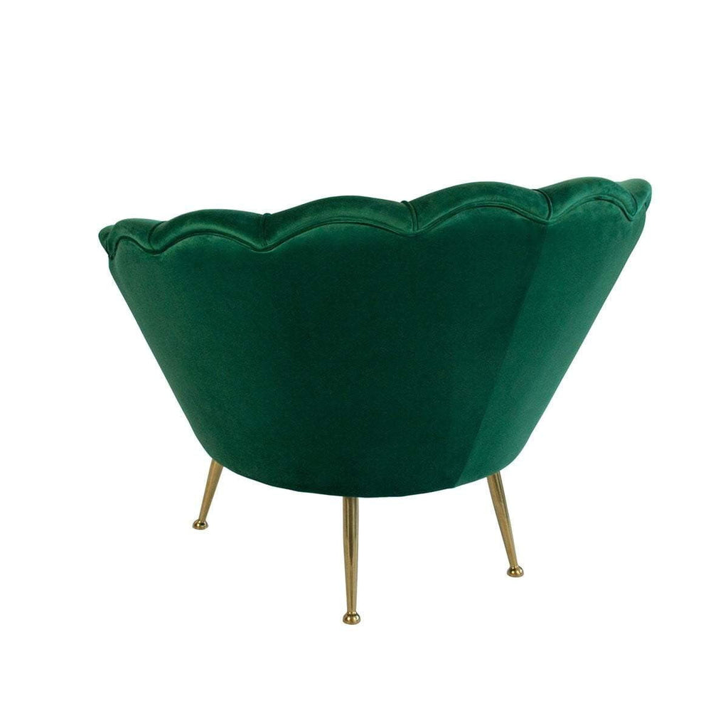 Manhattan Green Velvet Armchair - Back