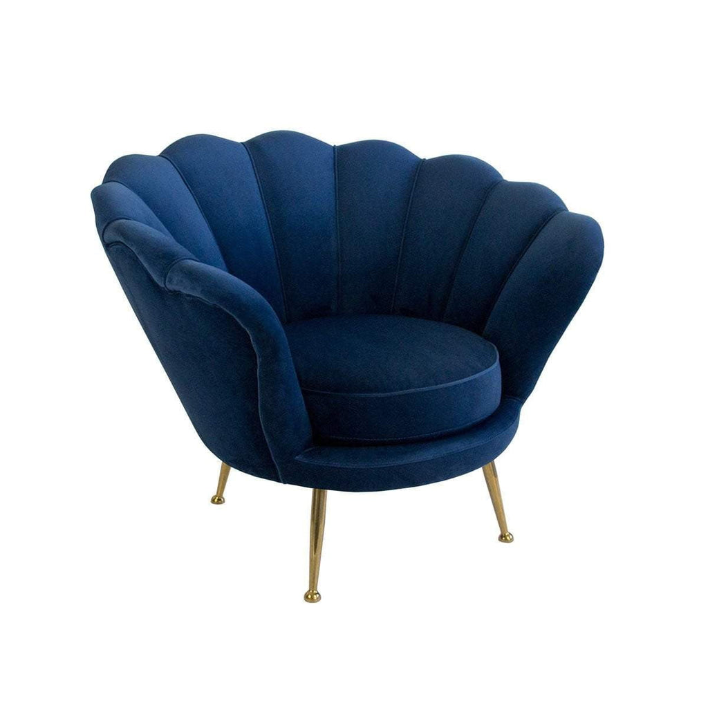 Manhattan Blue Velvet Armchair