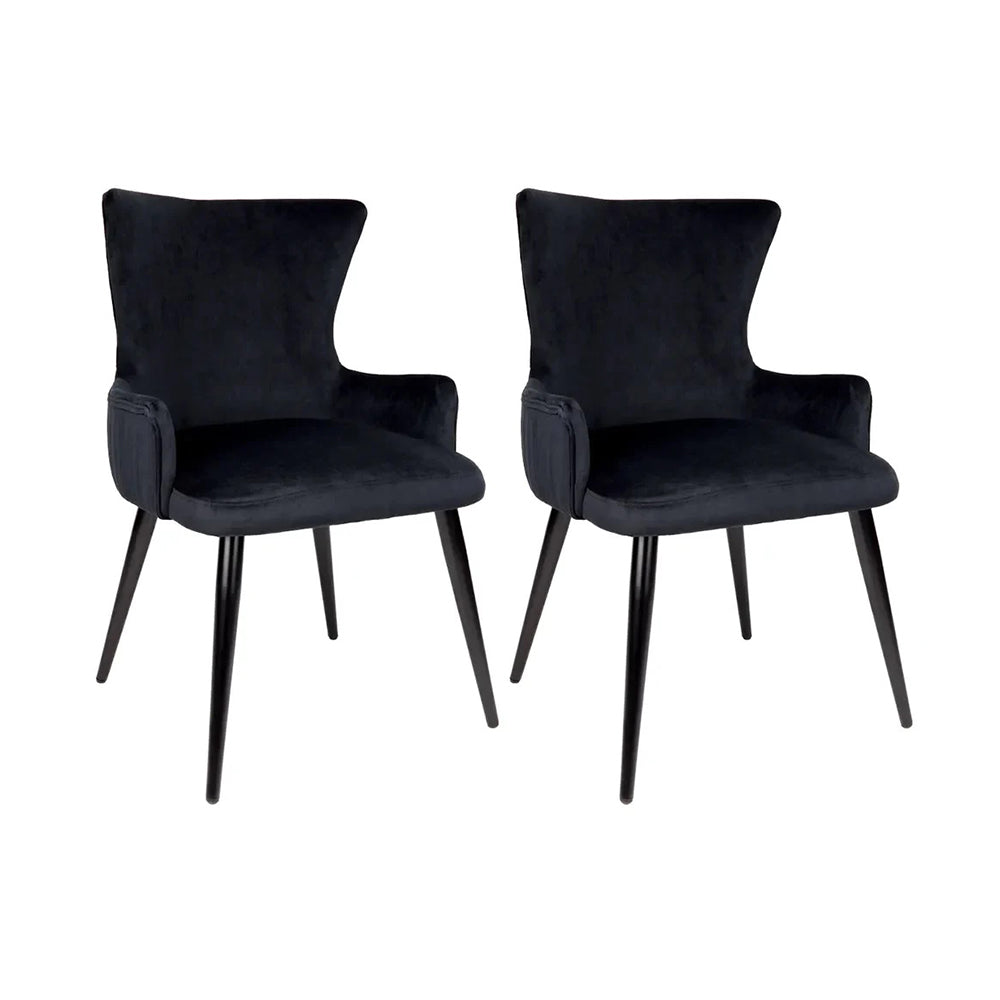 Dorsett Dining Chair Set of 2 - Black Velvet