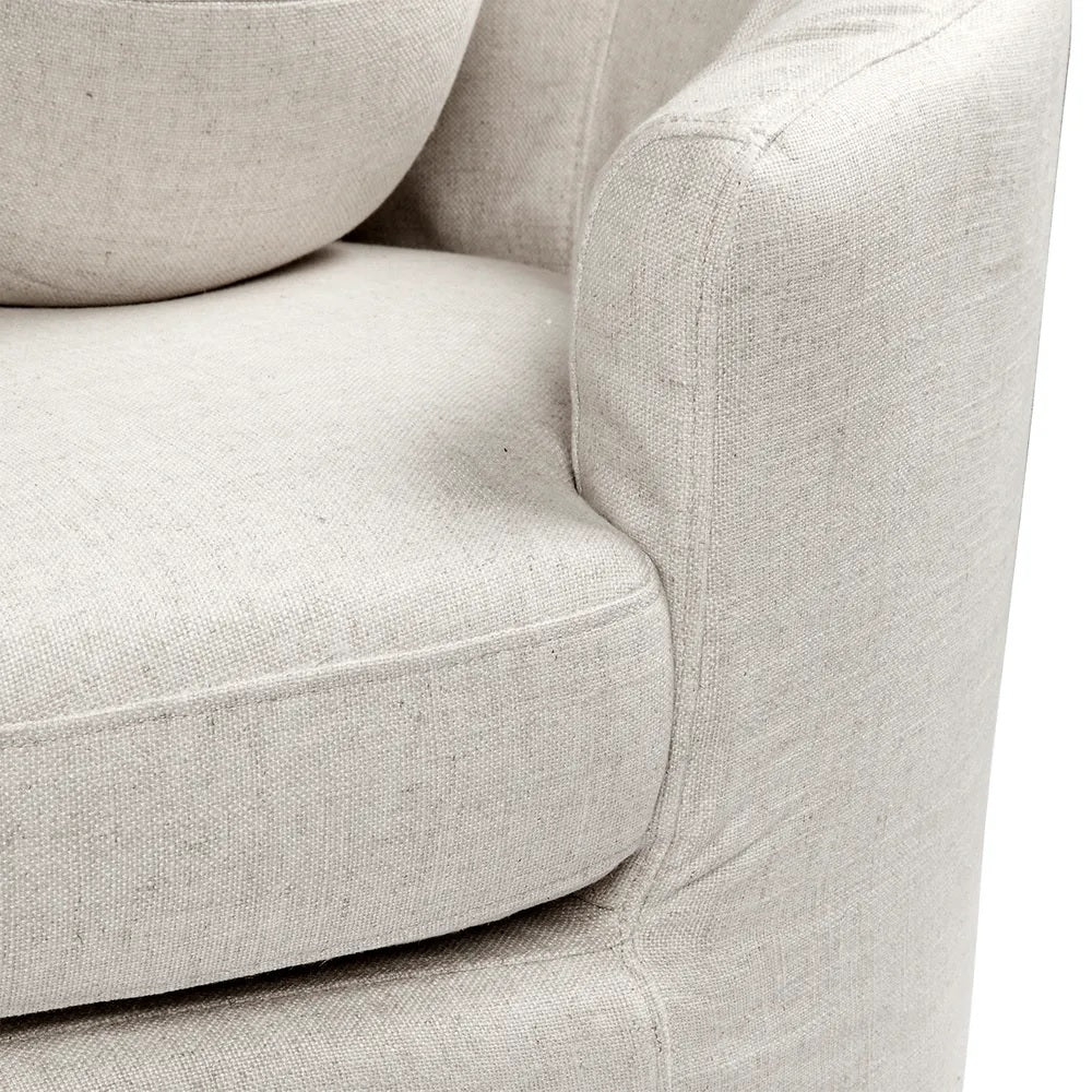 Elle 3-Seater Slip Cover Sofa - Natural Linen