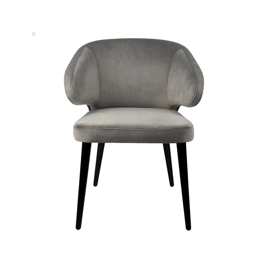 Harlow Hamptons Dining Chair - Grey Velvet