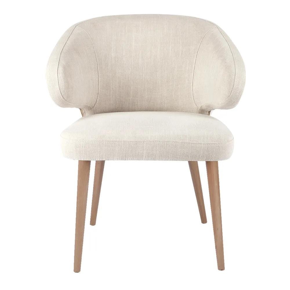 Harlow White Linen Dining Chair | Hamptons Dining Chair 