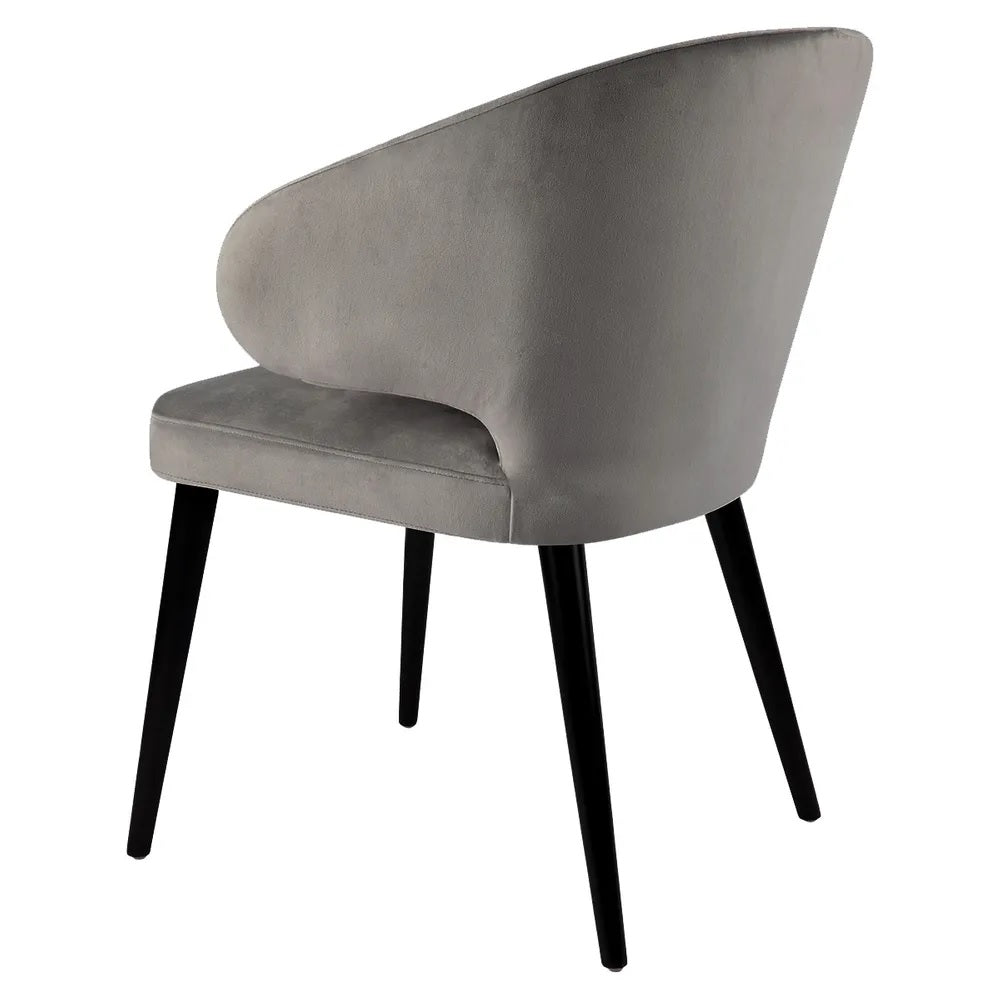Harlow Hamptons Dining Chair - Grey Velvet