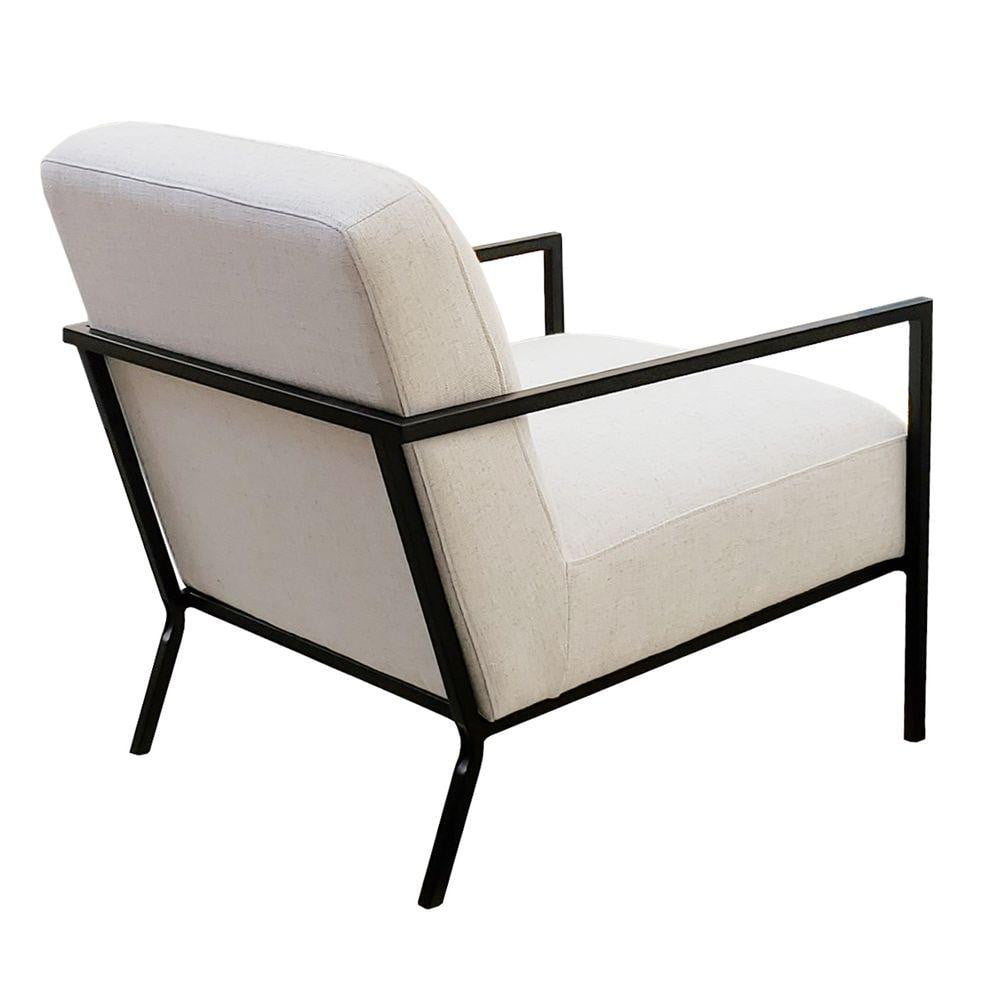 Hemming Natural Linen Chair |Hemming Hamptons Armchair - Black Base