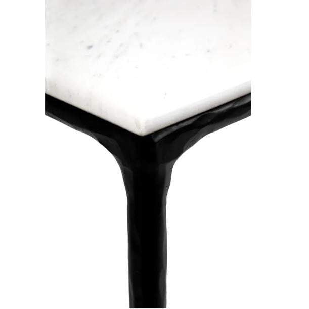 Heston Marble Top Console Table Black | Heston Black Marble Hallway Table