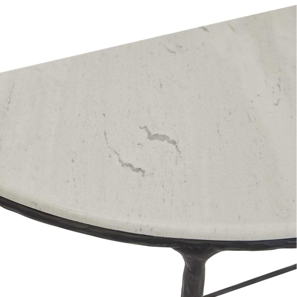 Round Console Table | White Marble Top Console Table