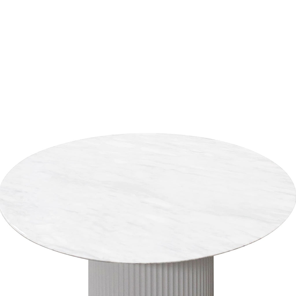 Hunter Marble Top Round Dining Table 1.2m - White