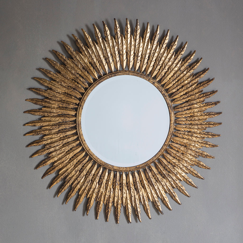 Laila Sunburst Mirror - Antique Gold