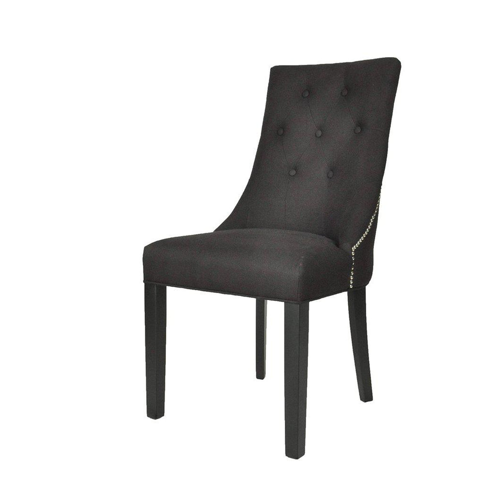 London Linen Dining Chair - Black
