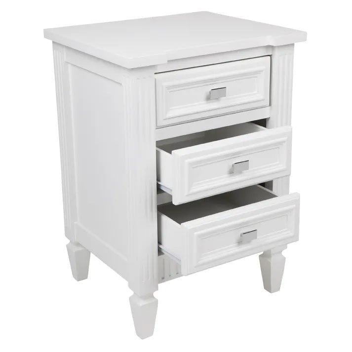 Claremont Hamptons Bedside Table | White Dresser