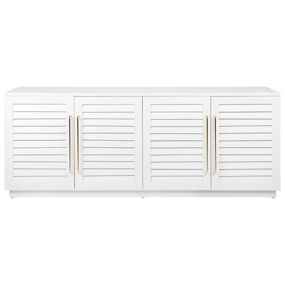 Monaco White Buffet Storage with 4-Doors for Living Room
