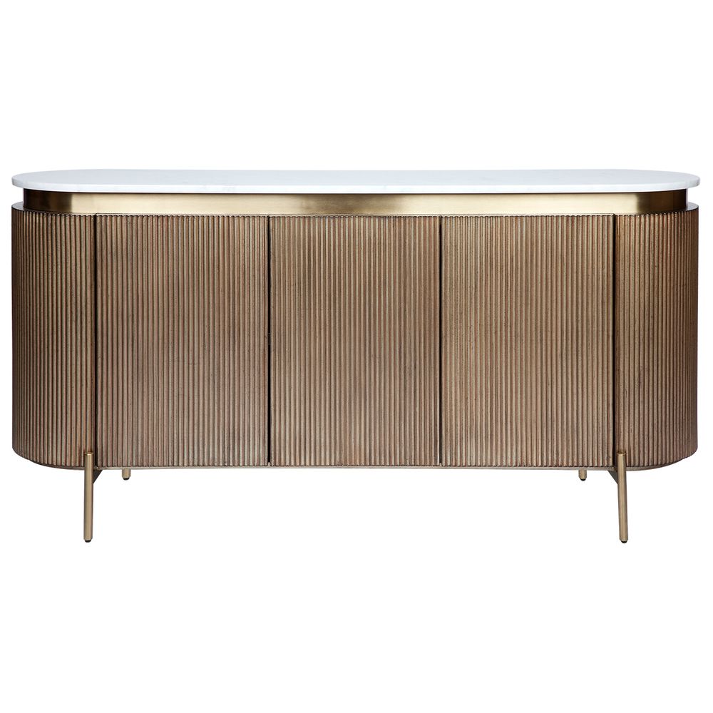 Curved Gold Buffet Cabinet | Art Deco Furniture