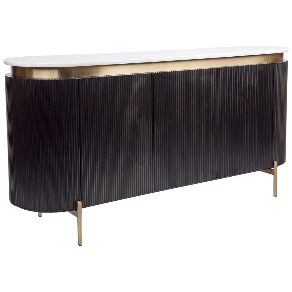 Monte Carlo Black and White Buffet with Gold Legs
