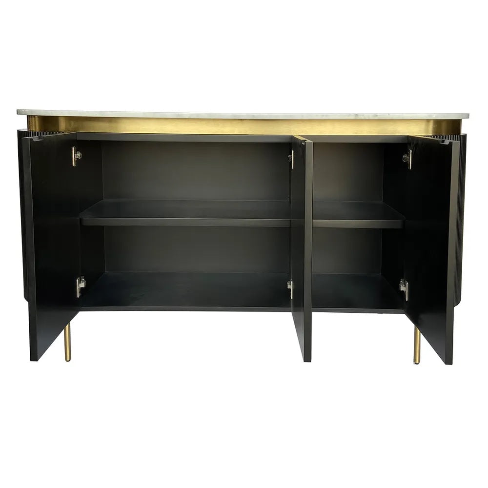 Monte Carlo Black and White Buffet with Gold Legs