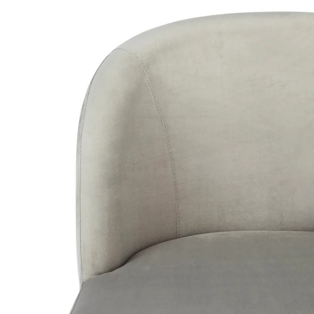 Grey curved dining chair