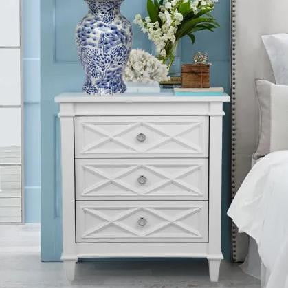 Miami Bedside Table White | Large Hamptons Bedside Table