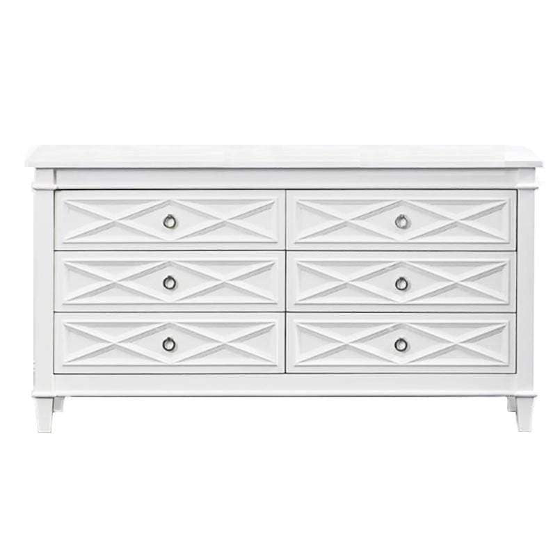 Miami White Chest of Drawers | White 6-Drawer Dresser