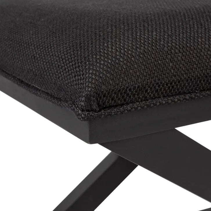 Spencer Dressing Table Stool - Black Linen