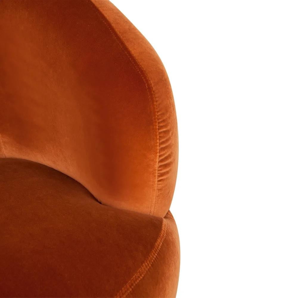 Tubby art deco armchair - caramel velvet