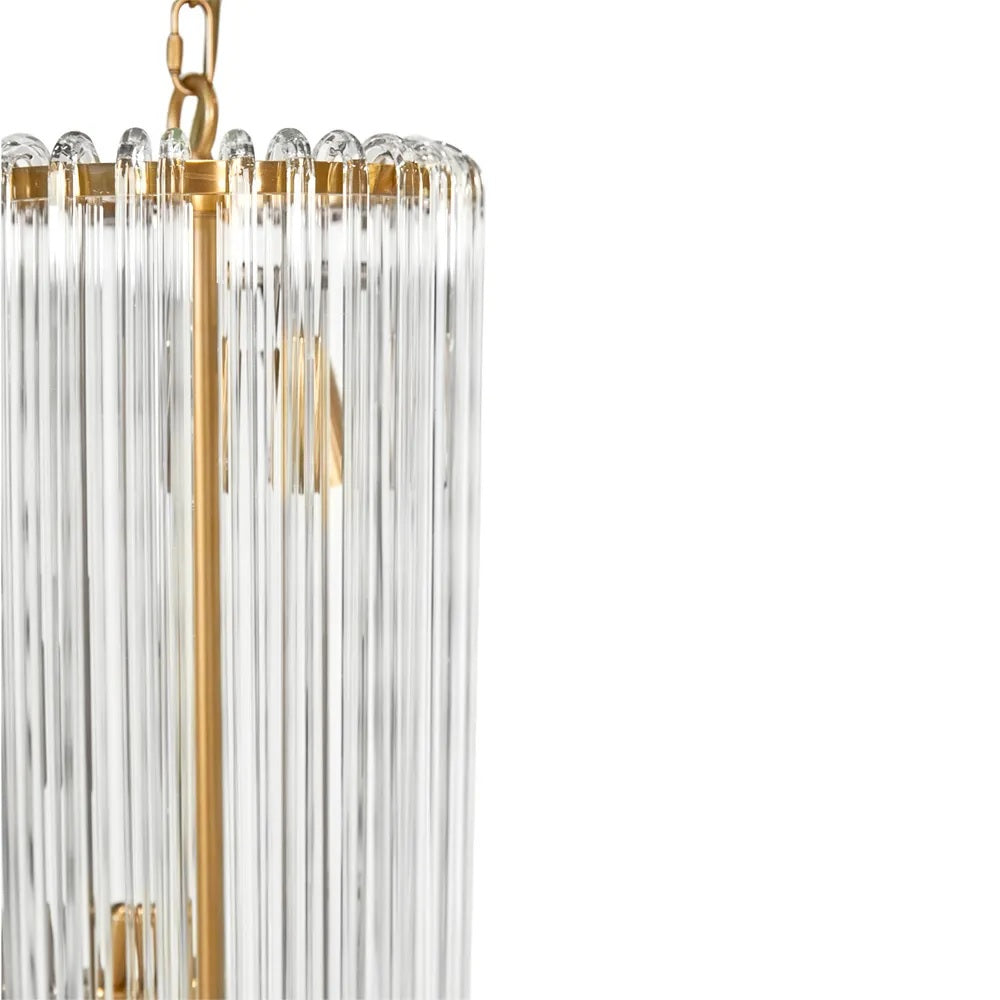 Zara Crystal Pendant Light - Long Brass